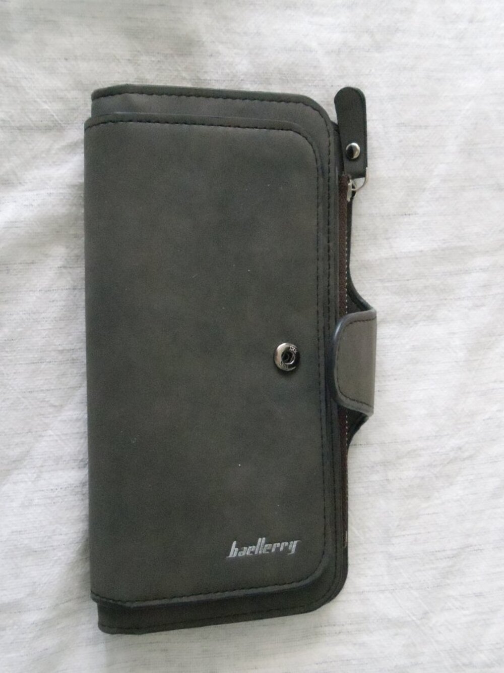 Baellerry Black Bifold Wallet Clutch Organizer Zip Coin Pocket
